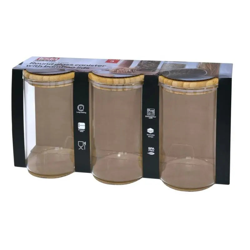 Testa 3pcs. Food Canister 1000 ml. With Bamboo Lid